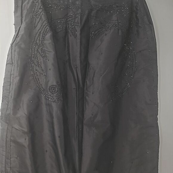 FRENCH CONNECTION women's 6 black embellished silk skirt - Picture 3 of 6